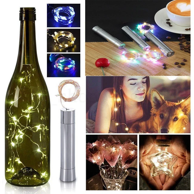 Night Lights Wine Bottle Lamp Xmas Decor 5Pcs Copper LED Warm White String Fairy
