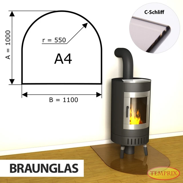 Estufa Placa de Fondo Cristal Protección Chispas Plancha Chimenea Ofen Bandeja