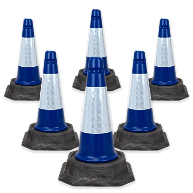 PACK OF 6 Green Road Traffic Cones 18" (460mm) Self weighted Orange Safety Cone