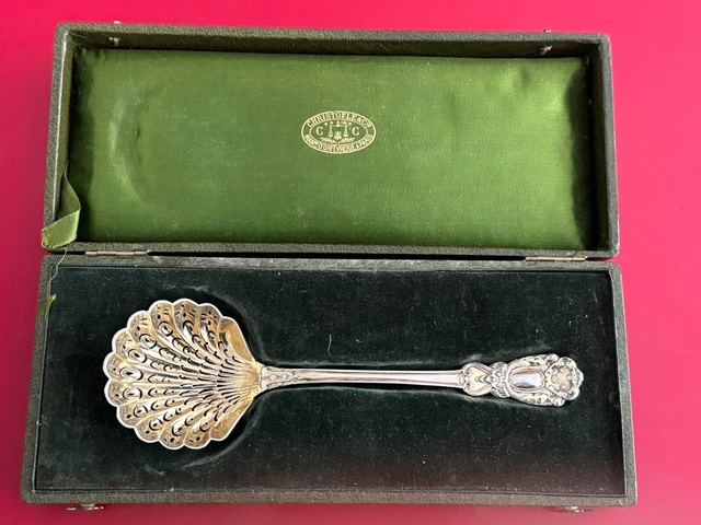Cuillère à saupoudrer / crème ancienne en Argent Massif et Vermeil - Style Louis XV - Arts de la table