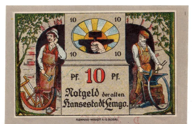 1921 Germany Notgeld City of Lemgo 10 Pfennig (C340)