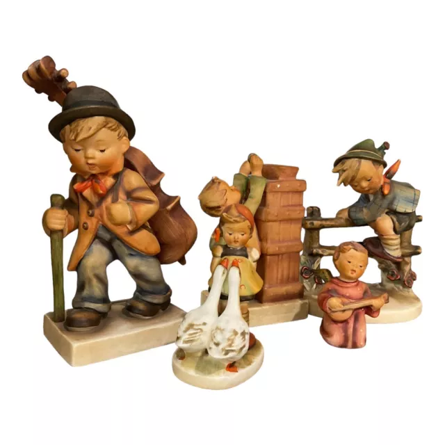 Hummel Figurines Lot Vintage Goebel Little Cellist Goose Girl 5 Pieces