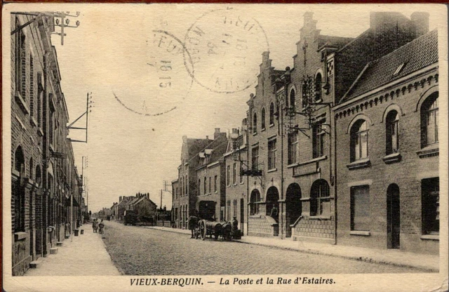 CPA - 59 - VIEUX-BERQUIN - La Poste et la Rue d'Estaires