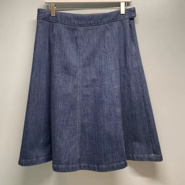 LL BEAN CLASSIC Fit Straight Denim Cotton Spandex A-Line Skirt 8 Reg ...
