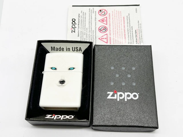 Vintage Retro Zippo Cigarette Lighter Boxed Nos Old Stock - Artic White Fox