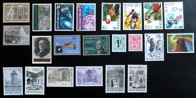Postfrische Briefmarken aus Belgien 1982 M.Nr. 2086 bis 2111 und Block 52.    3)