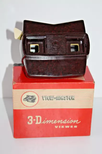 VINTAGE VIEWMASTER 3D VIEWER 1950's BROWN BAKELITE (Missing Lens PROP)