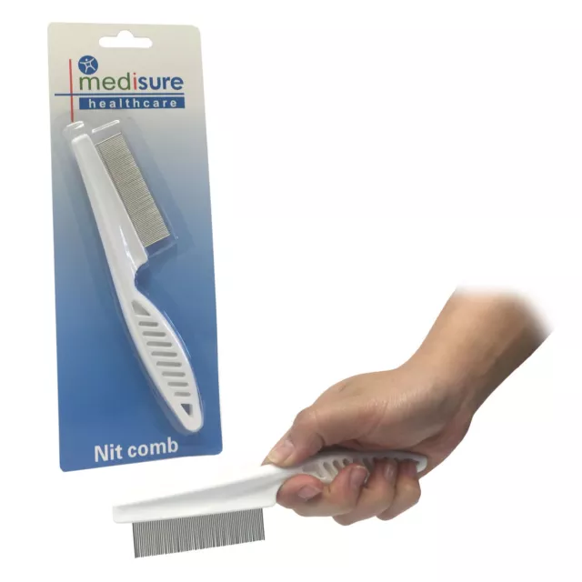 Medisure Durable Effective Handle Flea Lice Metal Tooth Kids Hair Large Nit Comb