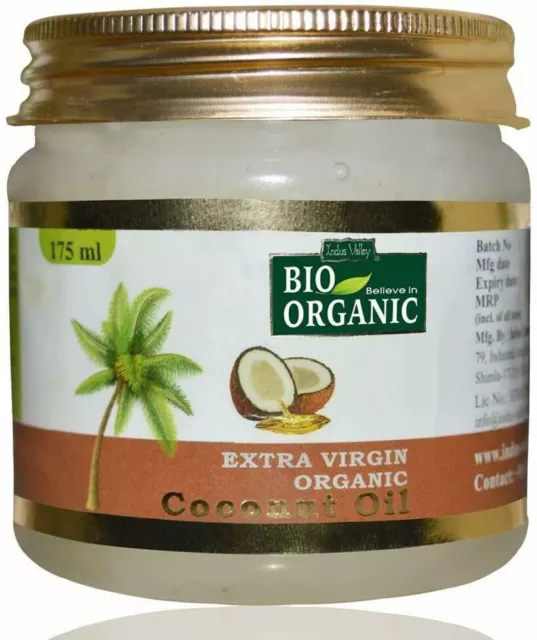 Aceite de coco virgen extra orgánico Indus Valley Bio, 175 ml