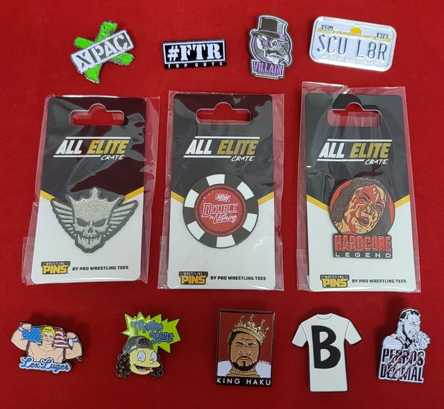 AEW All Elite Wrestling Pin Lot DMD Double or Nothing Poker Chip FTR All Backing