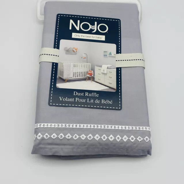 NoJo Aztec Mix & Match Nursery Crib Bedskirt/Dust Ruffle with Embroidered Trim