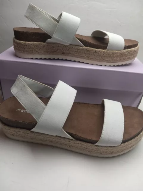 madden girl sandals womens Size 7.5 Cybell In White elastic straps