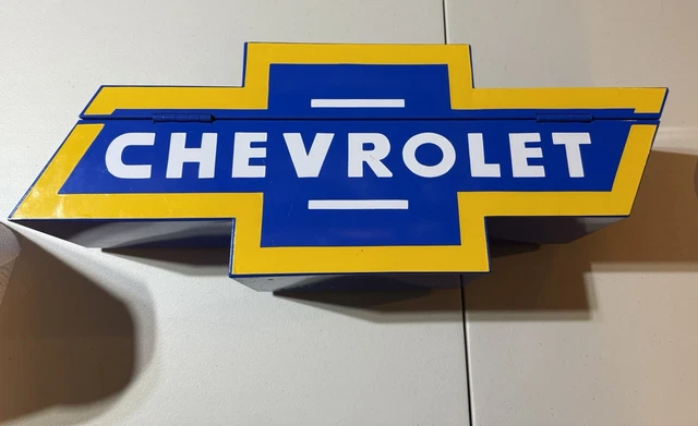 Boîte à Outils Ancienne Métal – Chevrolet Bowtie Goboxes – Publicité Auto