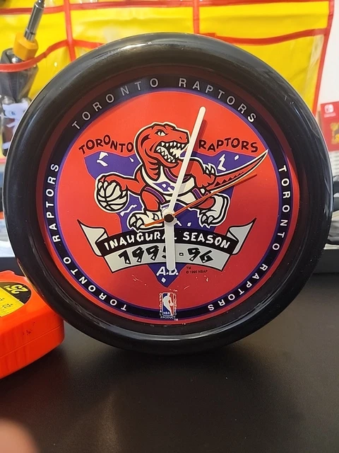 Clocked The Raptors 1995-96 TORONTO RAPTORS Inaugural Season Clock, Licensed, 8.5