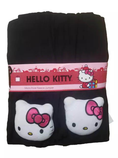 Hello Kitty Pajamas Footed Fleece Ladies One Piece Medium Sanrio NEW FREE SHIP