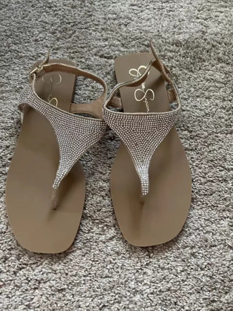 Jessica Simpson Gold Glitter Sandal Size 8