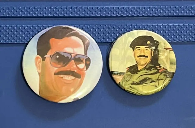 Iraq- Iraqi Vintage Saddam Hussein Metal Pin 1990's. Lot of 2
