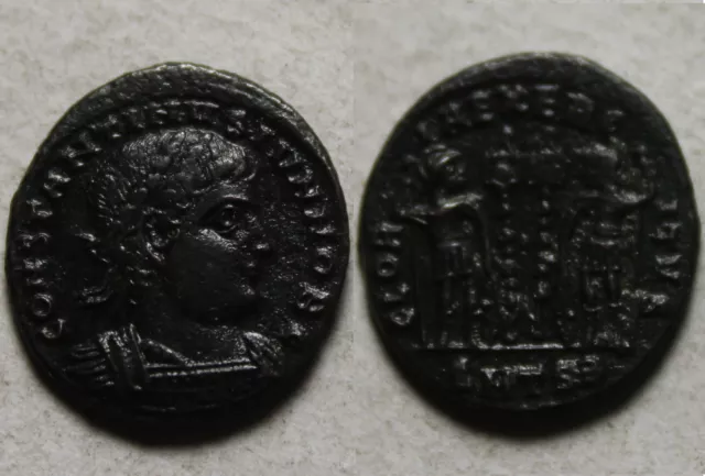 Constantine II Rare genuine Ancient Roman coin Legion soldiers Standards SMTSB 3