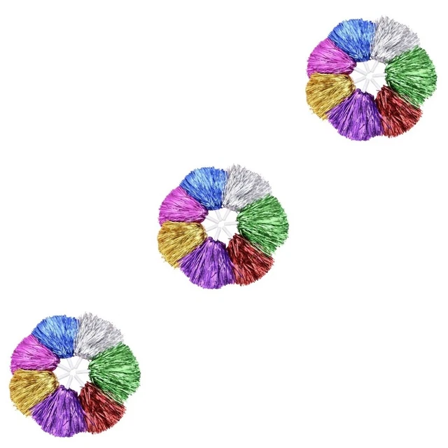 3 pompones de porristas pompones metálicos pompones metálicos pompones de porristas