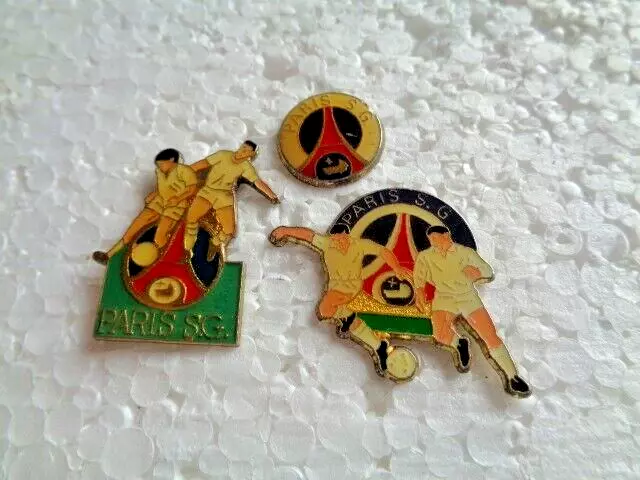 Job lot of 3 PSG Paris St Germain Football related metal lapel pins