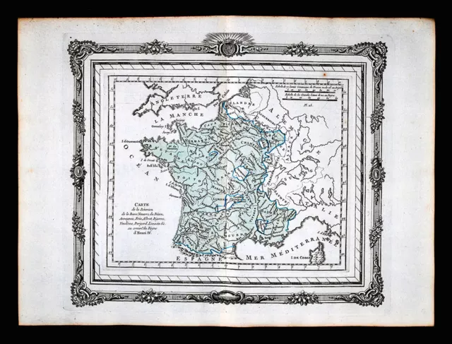 1766 Zannoni Map France Domain Henri IV Henry the Great Navarre Bourbon Bearn et