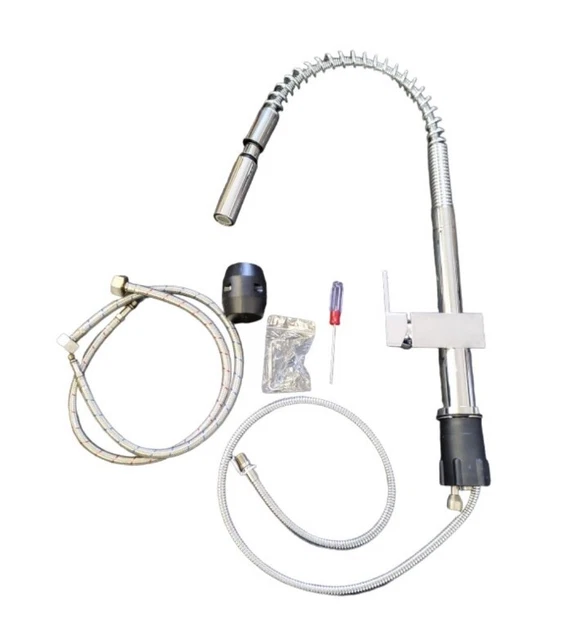 Monobloc Kitchen Sink Mixer Tap with Pull Out Hose Spray Single Lever Chrome