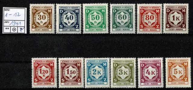 Böhmen und Mähren Dienstmarken, ' Ziffernzeichnung ', 1941