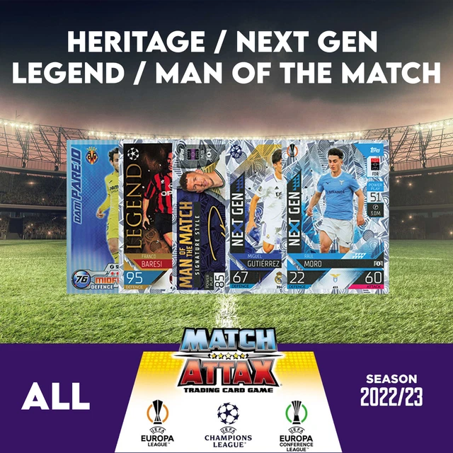 TOPPS MATCH ATTAX 20222023 Heritage / Next Gen / Legend / Man Of The