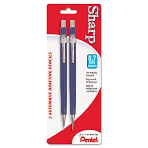 PENTEL Sharp Mechanical Drafting Pencil 0.7 mm Blue Barrel 2/Pack P207