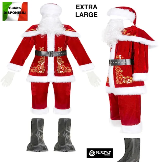 Vestito Costume Babbo Natale Rosso Cosplay Santa Claus Christmas Suit SANTC04B