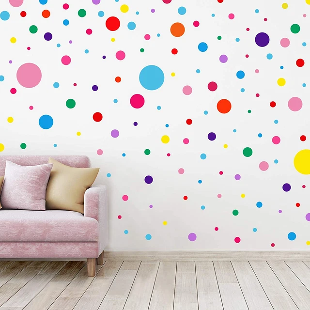 264 Pieces Polka Dots Wall Sticker Circle Wall Decal for Kids Bedroom Living Roo