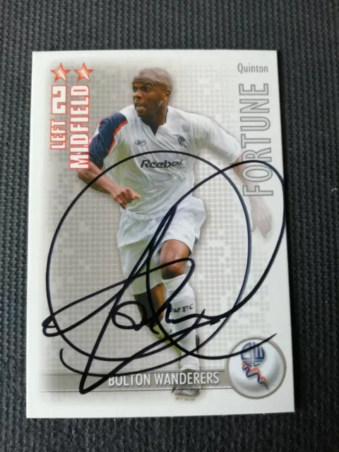 Shoot Out 2006-2007 card  signed Quinton Fortune Bolton Wanderers ex Man United