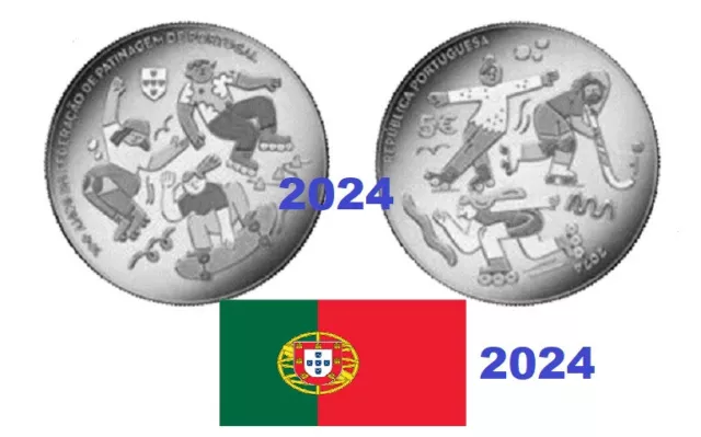 5,00 €      PORTUGAL    1  X  PIECE  COMMEMORATIVE   SKATE   2024   prévente