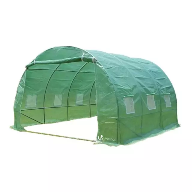 VOUNOT Serre de jardin tunnel 9m2 en acier galvanise- Taille : 3x3x2M