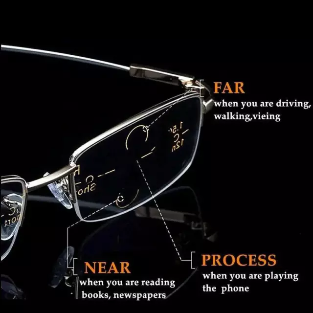 Gafas De Lectura Multifocales Marco De Titanio Lentes Anti Rayos Azul Eyeglasses