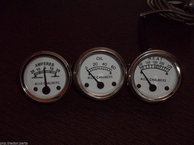 Allis Chalmers D15, D17, WD45 Diesel Temp Oil Ampere Gauge -235724, 70232546,