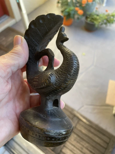 Rare Complete Set Antique Burmese Opium Bronze Weight Set Peacock Bird 9 Pc Vtg 7