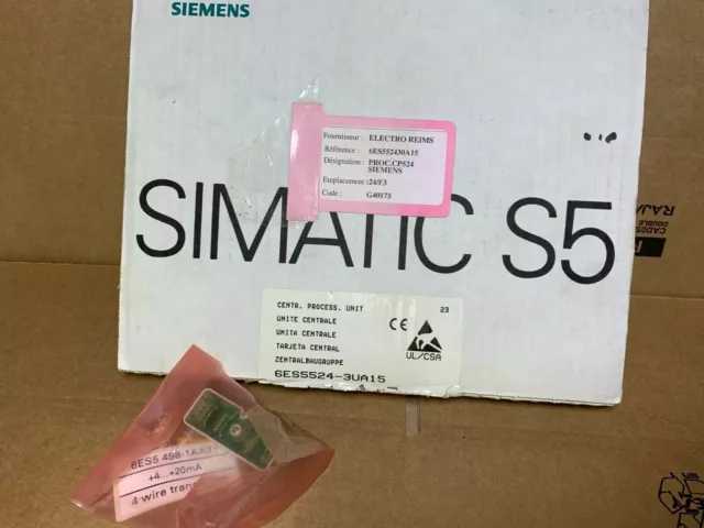 1 x SIEMENS SIMATIC S5 6ES5524-3UA15 neu + 6es5 498-1AA71