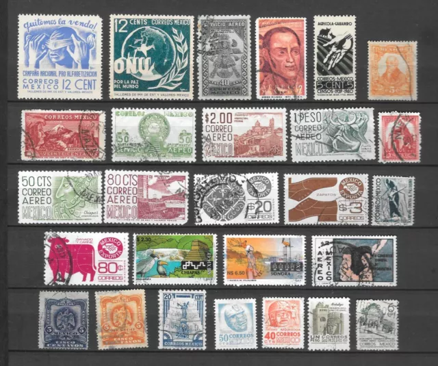 Lot Briefmarken Mexiko, gestempelt und postfrisch, alle verschieden