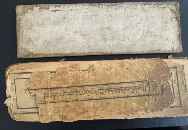 Antique  Mongolian Tibetan Buddhist Woodblock Manuscript