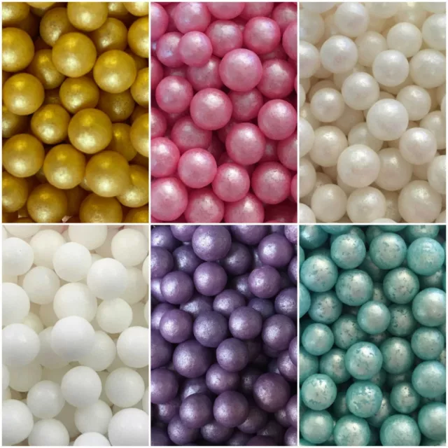 Edible 6-7mm Pearls Balls Cupcake Sprinkles Cake Toppers Decoration Wedding Baby