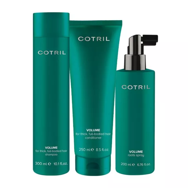 Cotril Volume Shampoo Conditioner+Roots Spray 300+250+200ml kit capelli fini