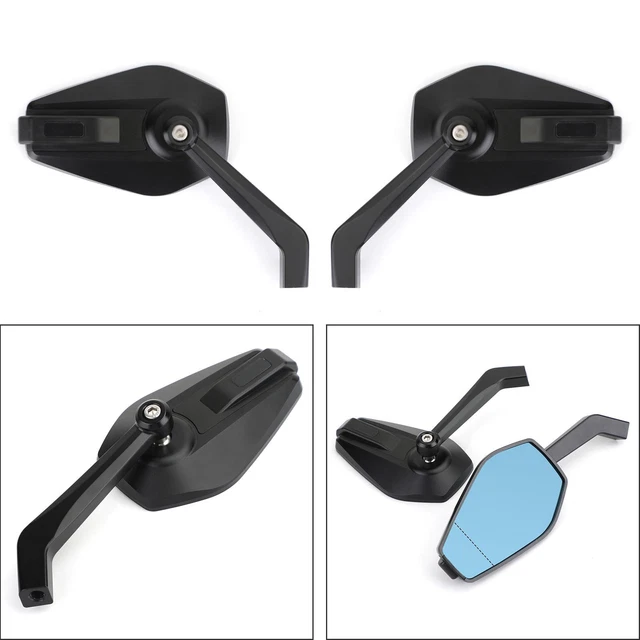 MOTORRADSPIEGEL- SET (2 Stück) Classic Schwarz CNC-gefräst ALU Uni M8