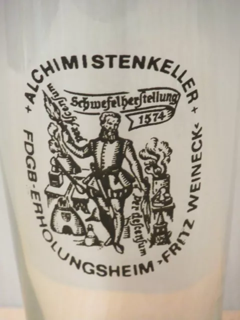 Oberhof Alchimistenkeller FDGB Erholungsheim "Fritz Weineck"  DDR Bierglas 2