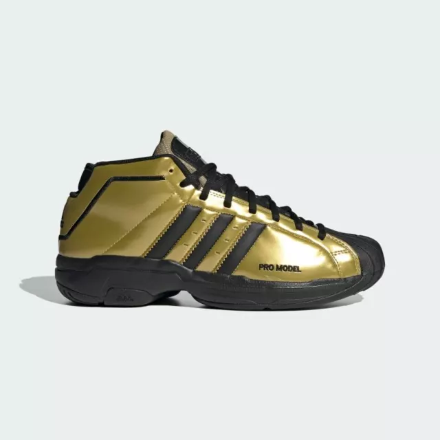 Adidas Mens Pro Model 2G - Basketball Shoes Green/Gold/White | Hamilton  Place