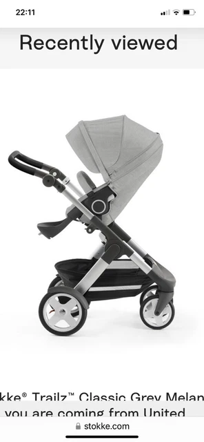Silla de cochecito Stokke Trailz con ruedas clásicas gris mezcla modelo 488206 nuevo en caja