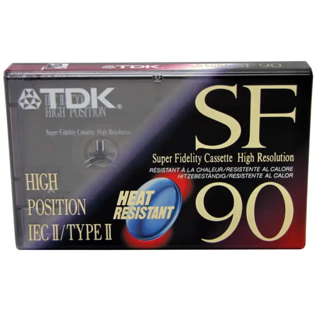 TDK SF 90 Type II Chrome  Blank Audio Media Recording Cassette Tape (1992) NEW