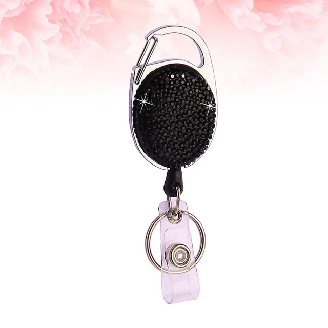 Versenkbare Ellipsen-Abzeichenclips Strass-ABS-Gurte ID-Karten Abzeichenhalter