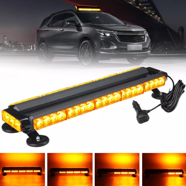 Magnetic Car LED Amber Lamp Beacon Flashing Emergency Warning Strobe Light Bar