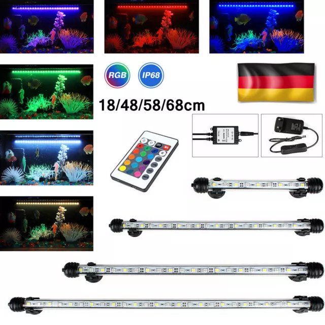 18-68cm LED Aquarium RGB Lampe Unterwasser Wasserdicht LED Streifen Beleuchtung